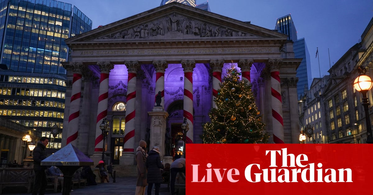 Stock market investors hope for Santa rally; Vistry shares plunge after latest profit warning – business live | Business